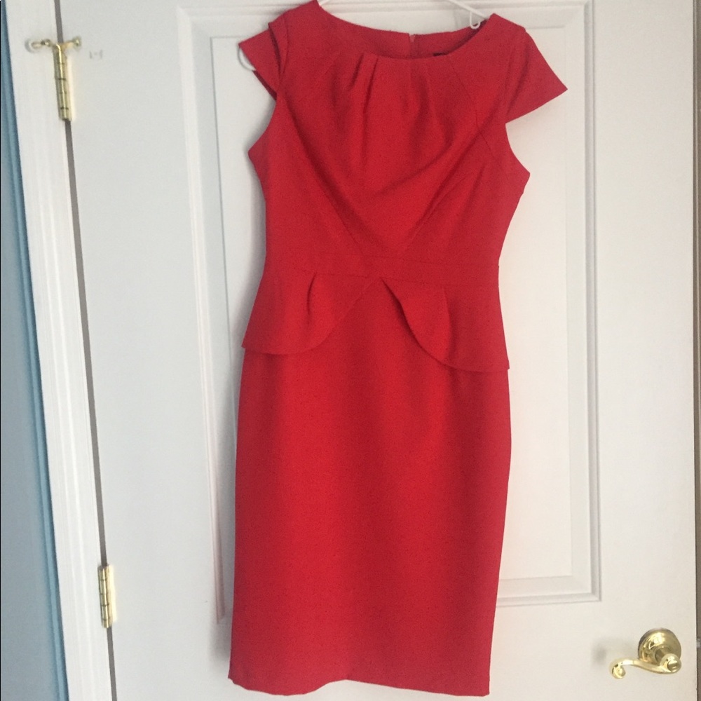 Red peplum dress